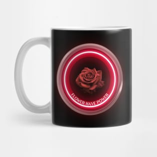 Flower Rose Black and Red color Mug